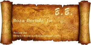 Boza Borbála névjegykártya